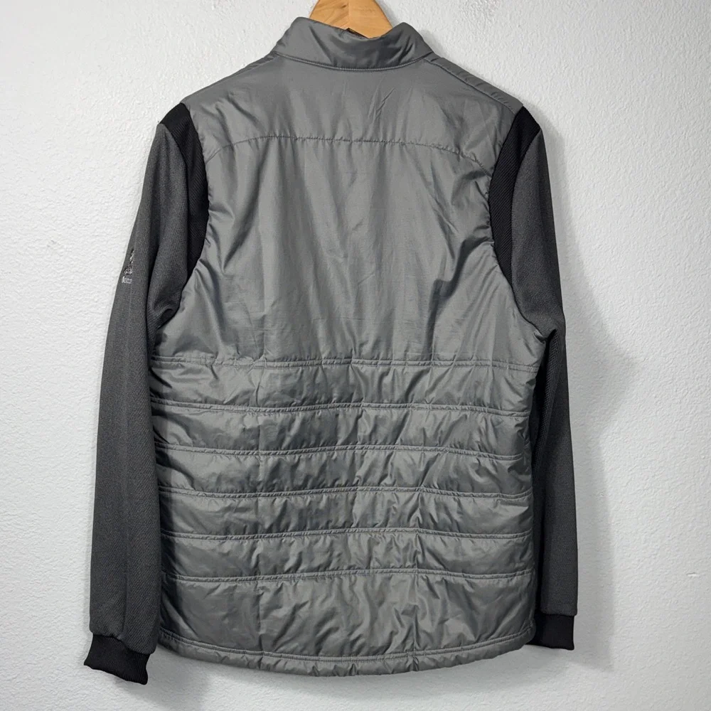 adidas Gray and Black Men’s Insulated Puffer Jacket with Oakmont Patch